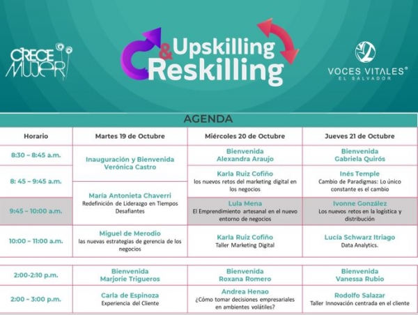 X Congreso Crecemujer de Voces Vitales El Salvador: Bootcamp: Reskilling &amp; Upskilling
