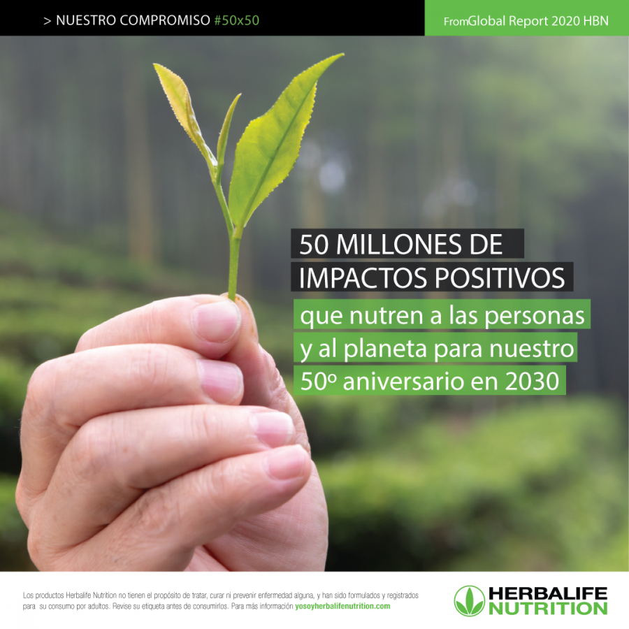 Herbalife Nutrition se compromete a realizar 50 millones de impactos positivos que  nutran a las comunidades y el planeta para 2030