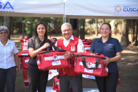 Banco CUSCATLAN and SISA Seguros donate to Cruz Roja Salvadoreña to attend emergencies during Easter Week 2024